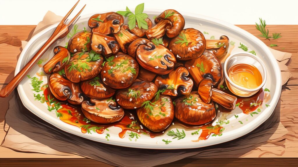 Funghi-marinati-alla-griglia-serviti-su-un-piatto-con-un-tocco-di-affumicatura-dal-barbecue